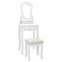 White paulownia wood dressing table and stool set 50x59x136cm by vidaXL, Bedroom Dressers - Ref: Foro24-289310, Price: 149,96...