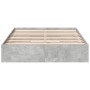 Concrete gray engineered wood bed with drawers 140x200 cm by vidaXL, Beds and slatted bases - Ref: Foro24-3280660, Price: 181...