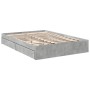 Concrete gray engineered wood bed with drawers 140x200 cm by vidaXL, Beds and slatted bases - Ref: Foro24-3280660, Price: 181...