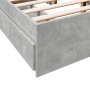 Concrete gray engineered wood bed with drawers 140x200 cm by vidaXL, Beds and slatted bases - Ref: Foro24-3280660, Price: 181...