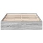 Sonoma gray engineered wood bed with drawers 140x200 cm by vidaXL, Beds and slatted bases - Ref: Foro24-3280662, Price: 187,0...