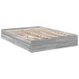 Sonoma-graues Holzwerkstoffbett mit Schubladen 140 x 200 cm von vidaXL, Betten und Lattenroste - Ref: Foro24-3280662, Preis: ...