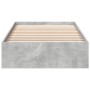 Concrete gray engineered wood bed with drawers 100x200 cm by vidaXL, Beds and slatted bases - Ref: Foro24-3280674, Price: 142...