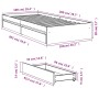 Concrete gray engineered wood bed with drawers 100x200 cm by vidaXL, Beds and slatted bases - Ref: Foro24-3280674, Price: 142...