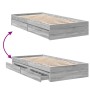 Cama con cajones madera ingeniería gris Sonoma 100x200 cm de vidaXL, Camas y somieres - Ref: Foro24-3280676, Precio: 146,71 €...