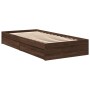 Oak brown engineered wood bed with drawers 90x190 cm by vidaXL, Beds and slatted bases - Ref: Foro24-3280712, Price: 145,67 €...