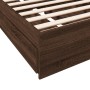 Oak brown engineered wood bed with drawers 90x190 cm by vidaXL, Beds and slatted bases - Ref: Foro24-3280712, Price: 145,67 €...