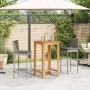 Garden table and stools 3 pieces acacia wood PE rattan gray by vidaXL, Garden sets - Ref: Foro24-3295263, Price: 273,96 €, Di...