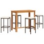 Garden table and stools 5 pcs acacia wood PE rattan brown by vidaXL, Garden sets - Ref: Foro24-3295282, Price: 261,59 €, Disc...