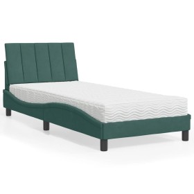 Cama con colchón terciopelo verde oscuro 80x200 cm de vidaXL, Camas y somieres - Ref: Foro24-3208565, Precio: 271,80 €, Descu...