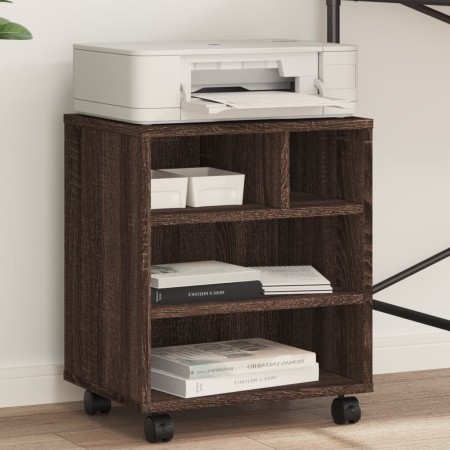 Printer stand with oak brown wheels 41x32x48 cm by vidaXL, Printer supports - Ref: Foro24-840624, Price: 44,17 €, Discount: %