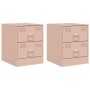 Nightstands 2 units pink steel 34.5x39x44 cm by vidaXL, Nightstands - Ref: Foro24-841622, Price: 121,99 €, Discount: %