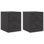 Mesitas de noche 2 unidades acero negro 34,5x39x44 cm de vidaXL, Mesitas de noche - Ref: Foro24-841620, Precio: 115,72 €, Des...