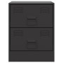 Mesitas de noche 2 unidades acero negro 34,5x39x44 cm de vidaXL, Mesitas de noche - Ref: Foro24-841620, Precio: 115,72 €, Des...