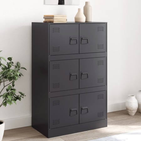 Black steel sideboard 67x39x107 cm by vidaXL, Sideboards - Ref: Foro24-841655, Price: 160,19 €, Discount: %