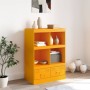 Aparador de acero amarillo mostaza 67x39x95 cm de vidaXL, Aparadores - Ref: Foro24-841802, Precio: 142,99 €, Descuento: %