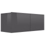 Glossy gray plywood TV cabinet 80x30x30 cm by vidaXL, TV Furniture - Ref: Foro24-801480, Price: 59,99 €, Discount: %