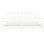 Estructura cama de matrimonio con cabecero madera maciza blanco de vidaXL, Camas y somieres - Ref: Foro24-3193872, Precio: 15...