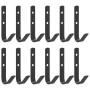 J-shaped wall hooks 12 units black steel by vidaXL, Horse rein accessories - Ref: Foro24-172460, Price: 19,99 €, Discount: %