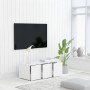 Glossy white plywood TV cabinet 80x34x30 cm by vidaXL, TV Furniture - Ref: Foro24-801865, Price: 70,99 €, Discount: %