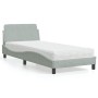 Bed with light gray velvet mattress 90x190 cm by vidaXL, Beds and slatted bases - Ref: Foro24-3208311, Price: 238,24 €, Disco...