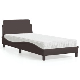 Cama con colchón tela marrón oscuro 90x190 cm de vidaXL, Camas y somieres - Ref: Foro24-3208307, Precio: 238,99 €, Descuento: %