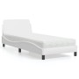 Cama con colchón cuero sintético blanco 90x190 cm de vidaXL, Camas y somieres - Ref: Foro24-3208318, Precio: 239,60 €, Descue...