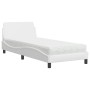 Cama con colchón cuero sintético blanco 90x190 cm de vidaXL, Camas y somieres - Ref: Foro24-3208318, Precio: 239,60 €, Descue...