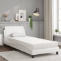 Bed with white synthetic leather mattress 90x190 cm by vidaXL, Beds and slatted bases - Ref: Foro24-3208318, Price: 239,99 €,...