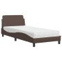 Bed with brown synthetic leather mattress 90x200 cm by vidaXL, Beds and slatted bases - Ref: Foro24-3208339, Price: 258,53 €,...