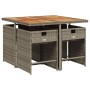 Set comedor de jardín 5 piezas con cojines ratán sintético gris de vidaXL, Conjuntos de jardín - Ref: Foro24-3277849, Precio:...