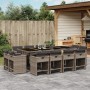 Garten-Essgruppe mit Kissen, 13-teilig, graues synthetisches Rattan von vidaXL, Gartensets - Ref: Foro24-3277987, Preis: 912,...