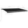 Toldo retráctil manual con LED gris antracita 500x350 cm de vidaXL, Toldos - Ref: Foro24-3069024, Precio: 482,26 €, Descuento: %