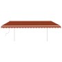 Toldo retráctil manual con LED naranja y marrón 5x3,5 m de vidaXL, Toldos - Ref: Foro24-3070065, Precio: 581,21 €, Descuento: %