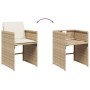 Set comedor de jardín 5 pzas con cojines ratán sintético beige de vidaXL, Conjuntos de jardín - Ref: Foro24-3277845, Precio: ...