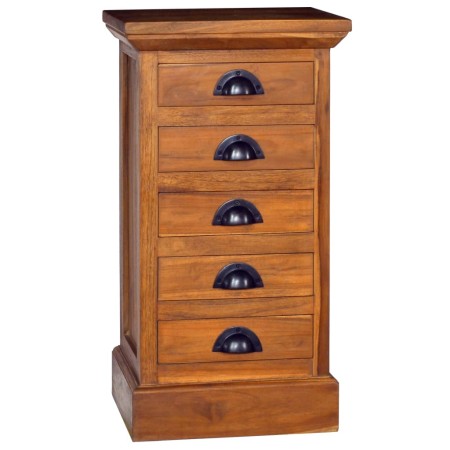 Solid teak wood 5-drawer cabinet 35x30x60 cm by vidaXL, Drawers - Ref: Foro24-289065, Price: 118,36 €, Discount: %