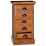 Solid teak wood 5-drawer cabinet 35x30x60 cm by vidaXL, Drawers - Ref: Foro24-289065, Price: 118,36 €, Discount: %