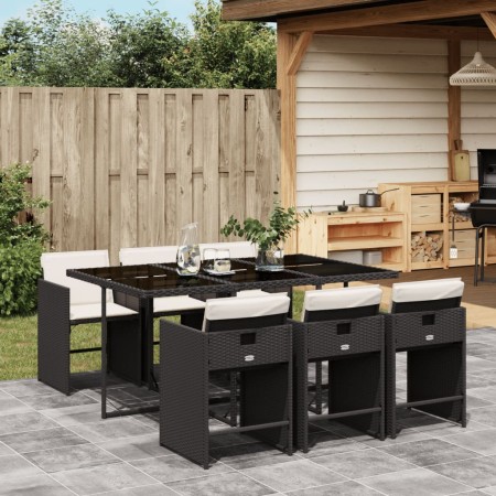 7-piece garden dining set and black synthetic rattan cushions by vidaXL, Garden sets - Ref: Foro24-3277853, Price: 494,72 €, ...