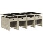 Set comedor de jardín 9 pzas cojines ratán sintético gris claro de vidaXL, Conjuntos de jardín - Ref: Foro24-3277870, Precio:...