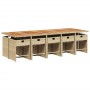 Set comedor de jardín 11 pzas con cojines ratán sintético beige de vidaXL, Conjuntos de jardín - Ref: Foro24-3277887, Precio:...