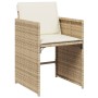 Set comedor de jardín 11 pzas con cojines ratán sintético beige de vidaXL, Conjuntos de jardín - Ref: Foro24-3277887, Precio:...