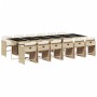 Set comedor de jardín con cojines 13 pzas ratán sintético beige de vidaXL, Conjuntos de jardín - Ref: Foro24-3277893, Precio:...