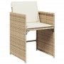 Set comedor de jardín con cojines 13 pzas ratán sintético beige de vidaXL, Conjuntos de jardín - Ref: Foro24-3277893, Precio:...