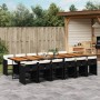 Garten-Essgruppe mit Kissen, 13-teilig, schwarzes synthetisches Rattan von vidaXL, Gartensets - Ref: Foro24-3277898, Preis: 1...