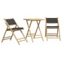 3-teiliges klappbares Bistro-Set aus Bambus mit dunkelgrauen Kissen von vidaXL, Gartensets - Ref: Foro24-3208934, Preis: 177,...