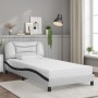 Bed with black and white synthetic leather mattress 100x200 cm by vidaXL, Beds and slatted bases - Ref: Foro24-3208709, Price...