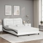 Bed with white and black synthetic leather mattress 120x200 cm by vidaXL, Beds and slatted bases - Ref: Foro24-3208716, Price...