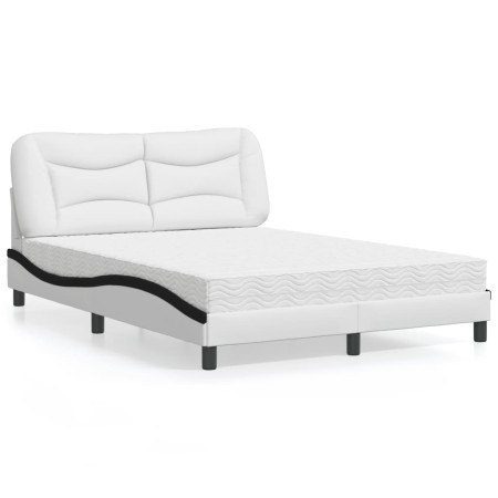 Cama con colchón cuero sintético blanco y negro 140x190 cm de vidaXL, Camas y somieres - Ref: Foro24-3208723, Precio: 427,87 ...