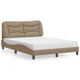 Bed with cappuccino synthetic leather mattress 140x200 cm by vidaXL, Beds and slatted bases - Ref: Foro24-3208728, Price: 440...