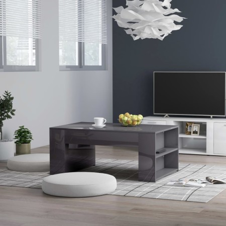 Glossy gray plywood coffee table 100x60x42 cm by vidaXL, Coffee table - Ref: Foro24-802119, Price: 55,72 €, Discount: %